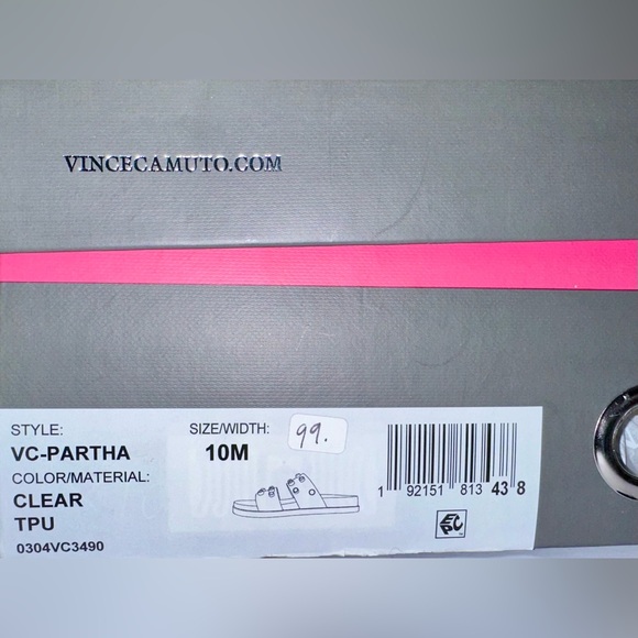 VINCE CAMUTO Clear Strap Women's Partha Sandals Faux Gems 10M Special Occasion‎ - Picture 5 of 5